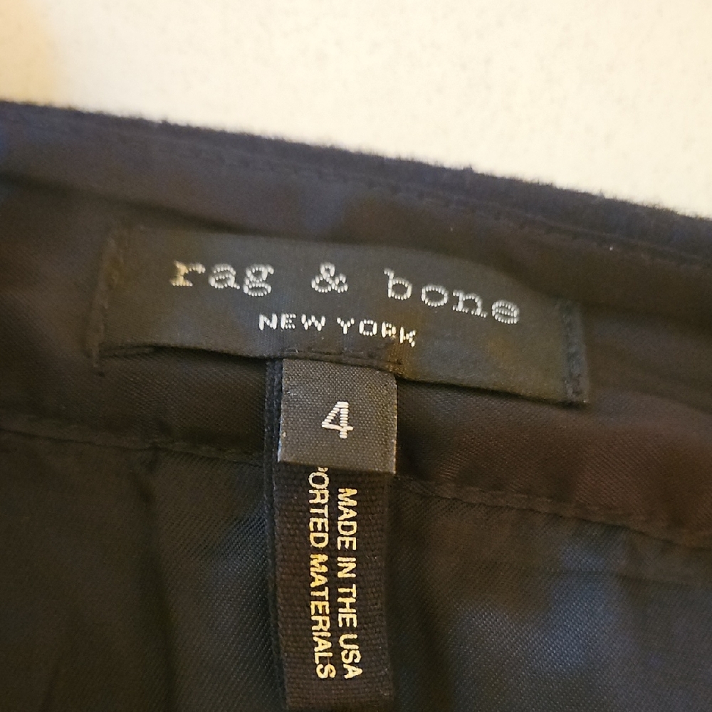 Rag & Bone Blue and Black Plaid Mini Skirt with Front Flap Pockets - Picture 3 of 4